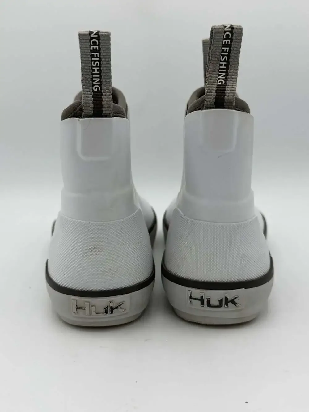 HUK Youth Fishing Deck Boots White Waterproof Rain Boots Kids Size 3
